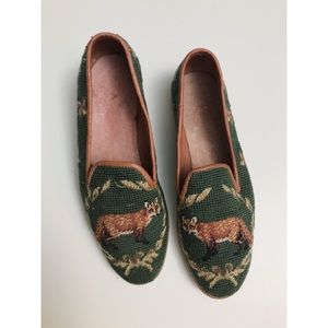 Vintage Larkspur Collection Needlepoint Fox Loafer